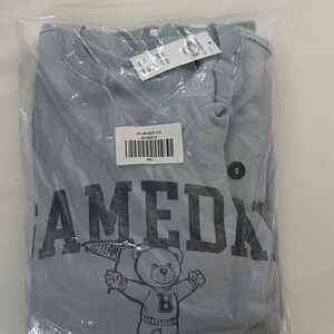 Abercrombie & Fitch Light Blue Crewneck Sweater with Bear Graphic